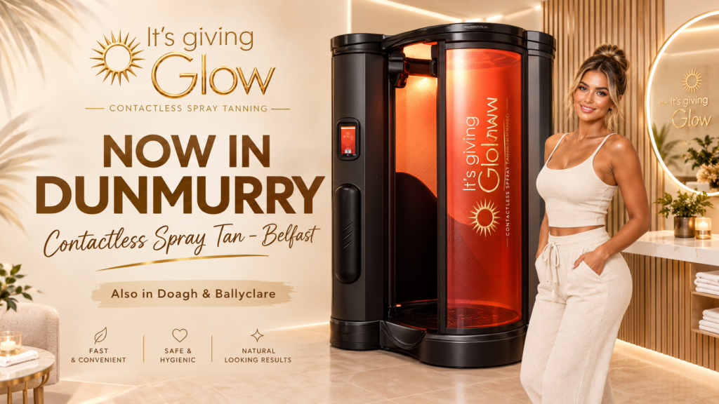 Its Giving Glow contactless spray tan salon at 191 Kingsway in Dunmurry Belfast